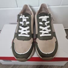 Image of Rieker Womens M6615-54 Green Combi Lace up Trainers