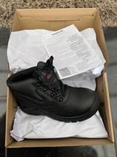 Image of Warrior S1P black leather steel toe-cap safety work boot UK Size 5, 7 , 9