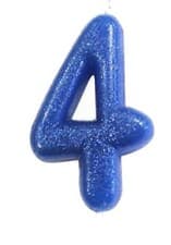 Image of Large Blue Glitter Number Candle Birthday Cake Topper