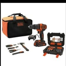Image of Black + Decker 18V Cordless Hammer Drill Tool and Bit Set