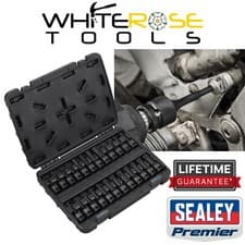 Image of Sealey Premier Impact Socket Bit Set Hex/TRX-Star*/Spline 1/2"Sq Drive 24pc