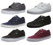 Image of VANS Atwood Canvas Fashion Skater Shoes Plimsolls Grey Navy Black White Trainers