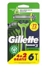 Image of Gillette Sensor3 Sensitive Razors 6pk