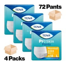 Image of TENA Pants Proskin Normal Large Incontinence Adult Nappies 4 packs of 18 (72)