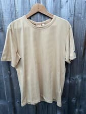 Image of Champion Crew Neck T Shirt Arm Logo Brand New Tee Beige Authentic Sports Classic
