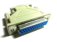 Image of Grey Serial (RS-232) Port Adapter DB9 Male To DB25 Female