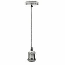 Image of 1m/ 2m Light Pendant Fitting Ceiling Rose Fabric Flex Hanging Lamp Holder Light