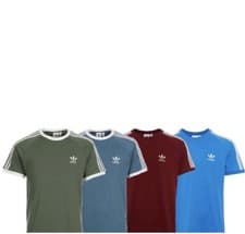 Image of Adidas 0riginal California Trefoil Retro 3 Stripe T-Shirt 100% Authentic RRP£28