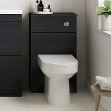 Image of Nuie Athena Back to Wall WC Toilet Unit 500mm Wide - Charcoal Black