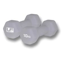 Image of Urban Fitness Hex Dumbbells Neoprene Covered 2 x 10..0kg - Silver (Pair)