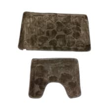 Image of Bath Mat Set pack of 2, Non&Anti Slip, Greek, Heart Design, Soft/Made in Turkey