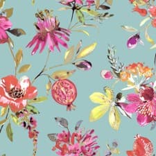 Image of Holden Decor Melgrano Floral Soft Teal Metallic Wallpaper 90520