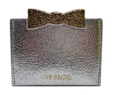 Image of Ted Baker Mellan Slotted Bow card purse Wallet Holder New Boxed Silver