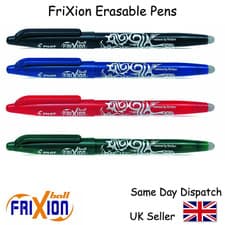 Image of Pilot FriXion Rollerball Erasable Tip Pens - 0.7mm Pen - BLACK BLUE RED GREEN