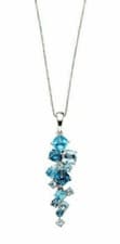 Image of London Blue Topaz Pendant 9ct White Gold 375 Hallmarked British Made