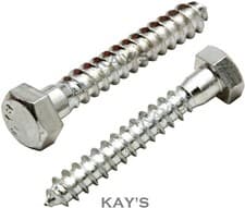 Image of M6 M8 M10 COACH SCREWS HEXAGON HEAD WOOD SCREW LAG BOLTS ZINC PLATED ALL SIZES
