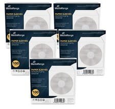 Image of 500 Mediarange CD DVD Paper Sleeves with Clear window adhesive Flap BOX62