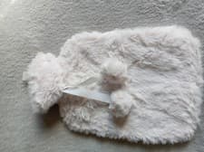 Image of Hot Water Bottle With Cream Faux Fur Cover