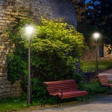 Image of 2.4 m Garden Lamp Post Light with Aluminium Frame for Lawn Pathway Driveway