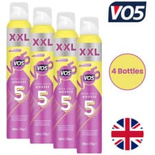 Image of 4 x VO5 Mega Hold XXL Mousse Extra Strong Hair Styling Foam Frizz Control 300ml