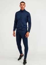 Image of UNDER ARMOUR MENS NAVY & BLACK CHALLENGER SLIM FIT FUNNEL NECK TRACKSUIT