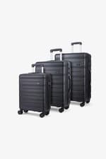 Image of ROCK Lisbon Hard Shell Suitcase with 8 wheels TR-0259-BL set of 3 pcs