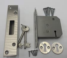 Image of Century 5 Lever Mortice DeadLock 76mm - Satin Chrome