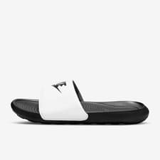 Image of Nike Victori One Slides Black & White Unisex Pool Sliders