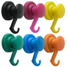Image of 43mm dia Rubber Coated Neodymium Magnet with Swivel Hook - 2kg Pull