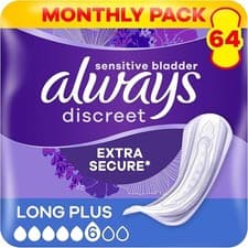 Image of Always Discreet Incontinence Pads Women Long Plus 64 Count