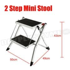 Image of Safety Foldable 2 3 4 Steps Ladder Anti-Slip Rubber Mat Tread | 3 4 Step Handrai