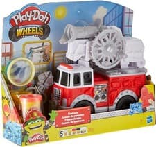 Image of PLAY-DOH WHEELS FIRE TRUCK WITH 5 COLOURS IN 57g CANS NEW IN BOX
