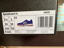 Image of Unisex BNIB adidas Speedcourt Shoes Trainers Kids Blue size 2 UK child