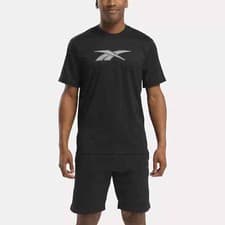 Image of Reebok Men’s Front Vector Performance Tee, Black, 2XL Size