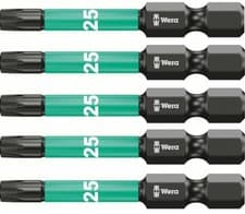 Image of Wera 867/4 Impaktor T25 50mm Torx Screwdriver Impact Bits Diamond 
