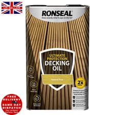 Image of Ronseal Ultimate Protection Decking Oil Garden Waterproof Sun Rain Protector 5L
