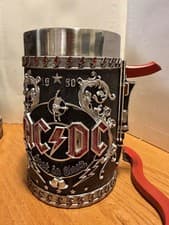 Image of Nemesis Now Tankard ACDC Back in Black Tankard Drinking Mug (broken handle)