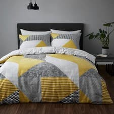 Image of Catherine Lansfield Larsson Geo Single Duvet Set Ochre