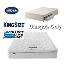 Image of Silentnight Kingsize Divan + Miracoil Memory Foam Mattress & 2 Drawer Storage