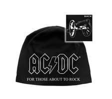 Image of AC/DC Beanie Hat Cap For Those About To Rock Logo Official New Black One Size