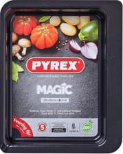 Image of Pyrex Black Magic Rectangular Metal Oven Dish, Roaster