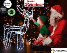 Image of Christmas LED Reindeer Large 120cm Cool White - Out-Indoor- Decor Free Delivery