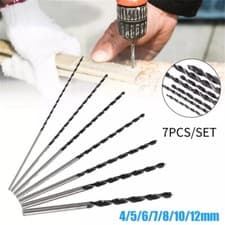 Image of 7Pcs Extra Long High Speed Steel HSS Twist Drill Bit Set for Metal Wood Punching