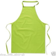 Image of New 100% Cotton Plain Apron Cooking Crafts Kitchen Chefs Workwear Bright Colours