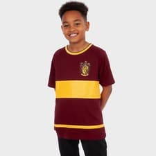 Image of Harry Potter T-Shirt Kids Boys Girls Short Sleeve Gryffindor Top Red Yellow