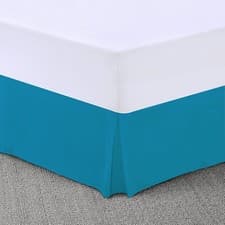 Image of Pleated Base Valance Sheets Polycotton Plain Box Platform Bed Sheets in All Size