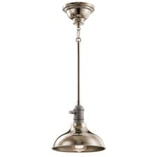 Image of 1 Bulb Ceiling Pendant Light Fitting Natural Brass LED E27 60W Bulb