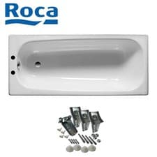 Image of Steel Enamel Bath 1700 x 700mm – Carla or Contesa | 2 Tap Holes | With Legs