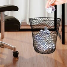 Image of 2 X 9" WIRE MESH WASTE BASKET BIN PAPER RUBBISH HOME OFFICE KITCHEN BEDROOM NEW