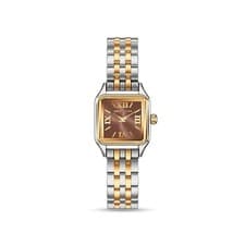 Image of Abbott Lyon Women’s Essence 19mm Mocha Watch (Two Tone) Gold And Silver